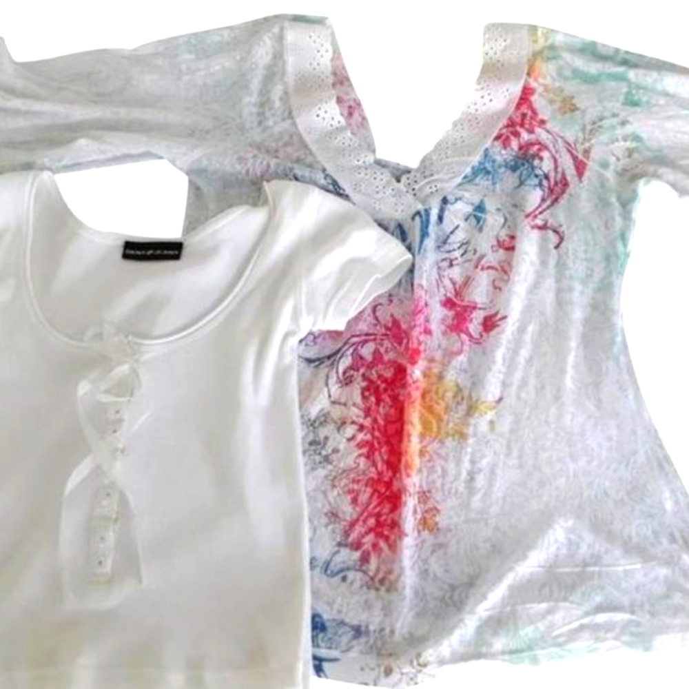 Buffalo David Bitton White and Multicolor Blouses